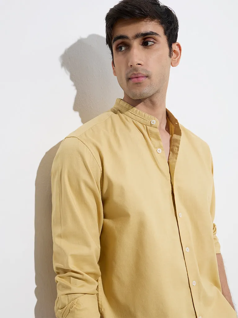 Ascot Mustard Relaxed-Fit Cotton Shirt