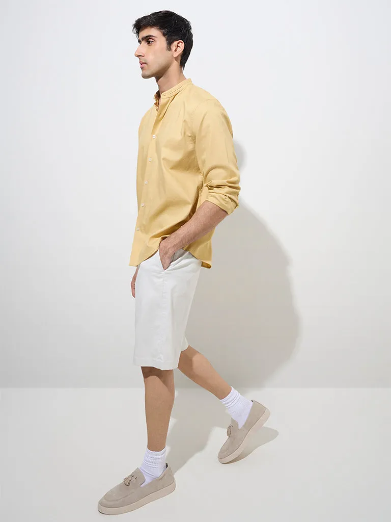 Ascot Mustard Relaxed-Fit Cotton Shirt