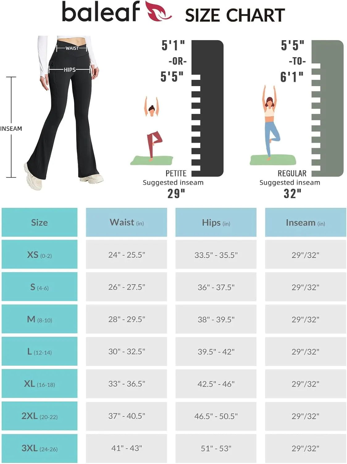 baleaf Women's Flare Leggings with Zipper Pockets Crossover High Waist Bootcut Yoga Pants Tummy Control Bell Bottom Leggings