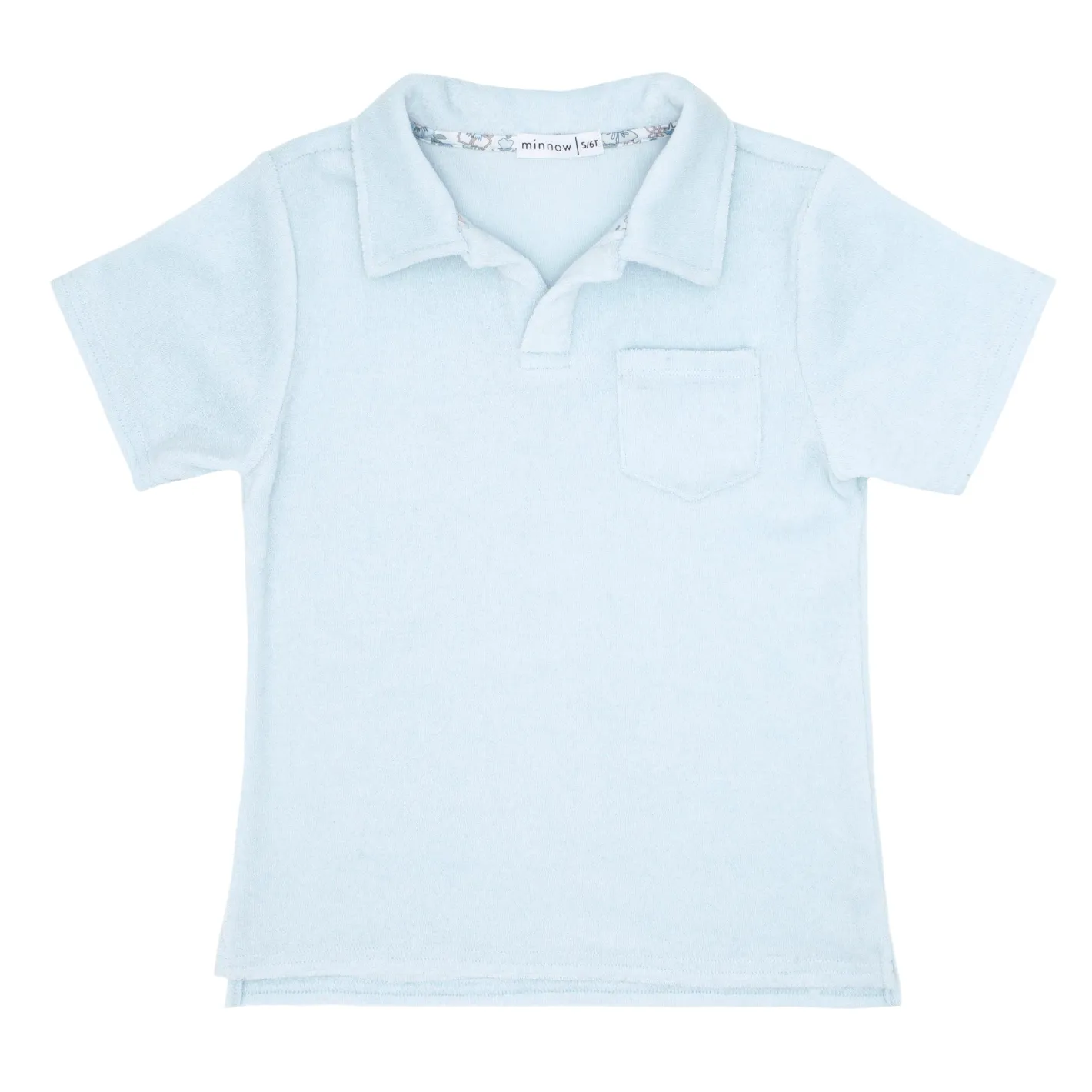 boys light blue french terry polo shirt