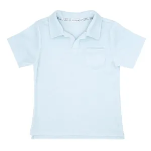 boys light blue french terry polo shirt