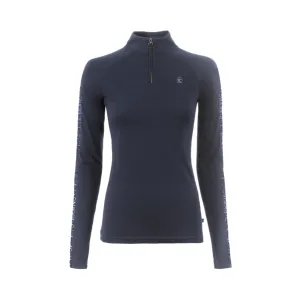 Cavallo CavalMADINA Ladies Long Sleeve Merino Wool Top, Dark Blue
