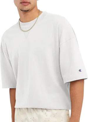 Champion Men's T-Shirt, Relaxed Fit, Midweight Cotton, 100% Cotton, Blue, Large, Half Sleeve
