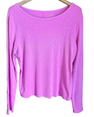 Cool Winter Orchid Open-Neck Ribbed Tee