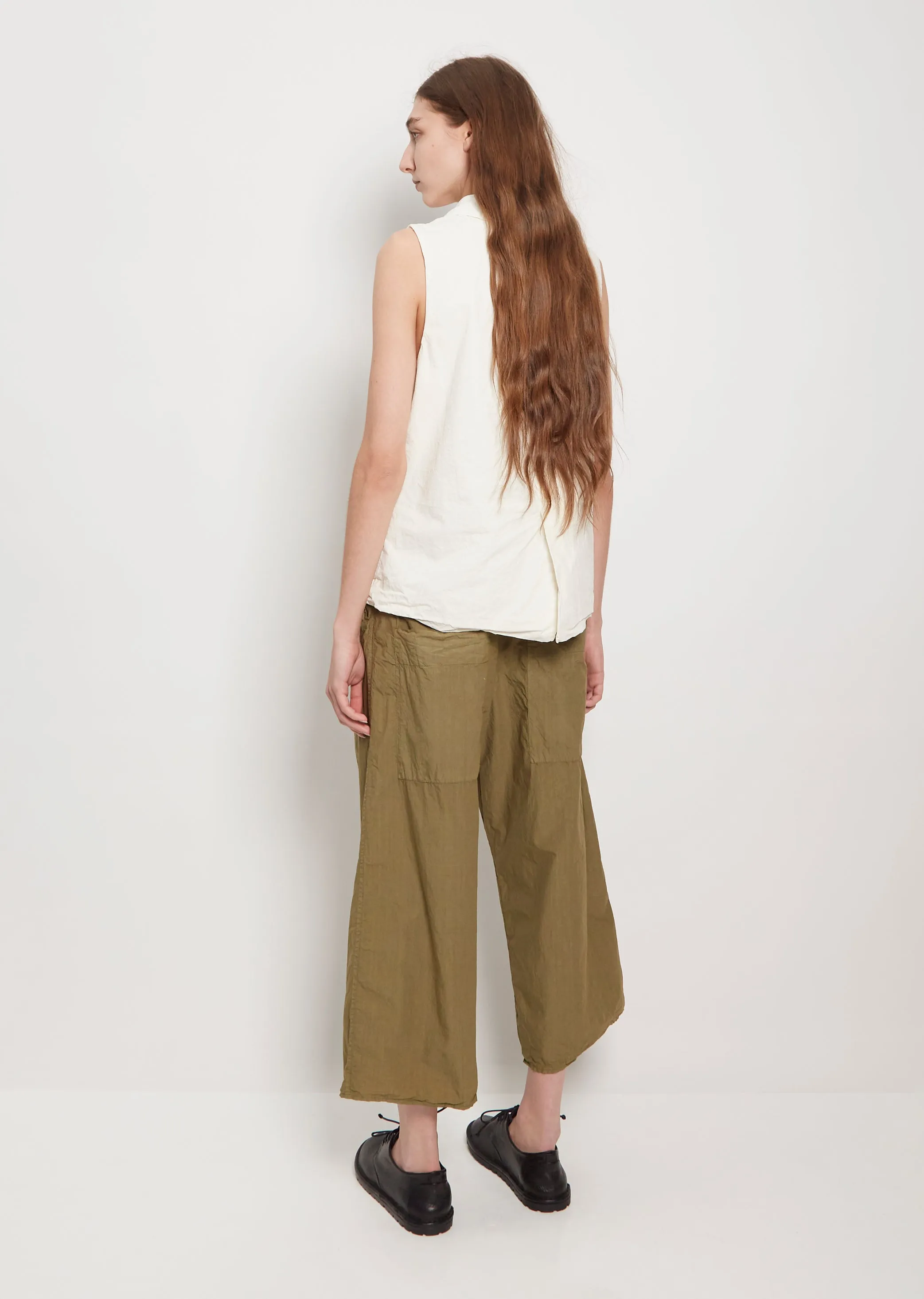 Cotton Canvas Sleeveless Blazer — Milk