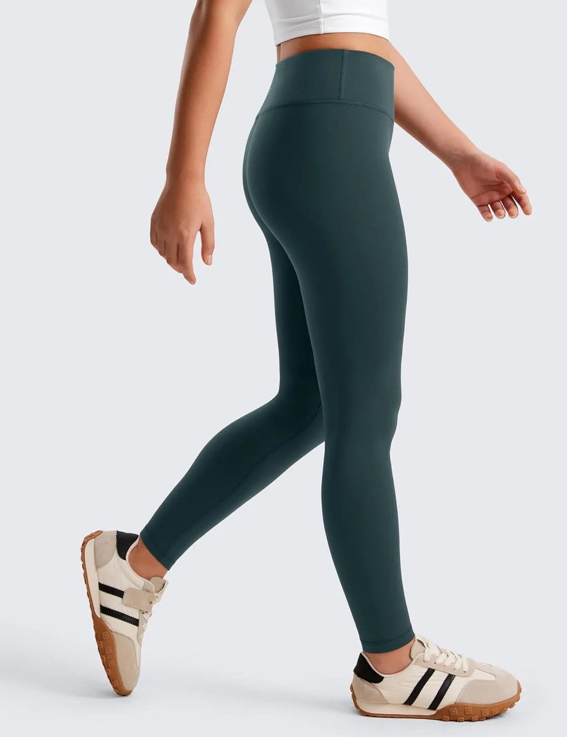 CRZ YOGA Girls Butterluxe Full Length Athletic Leggings - Kids High Waist Lounge Pants Active Dance Running Yoga Tights
