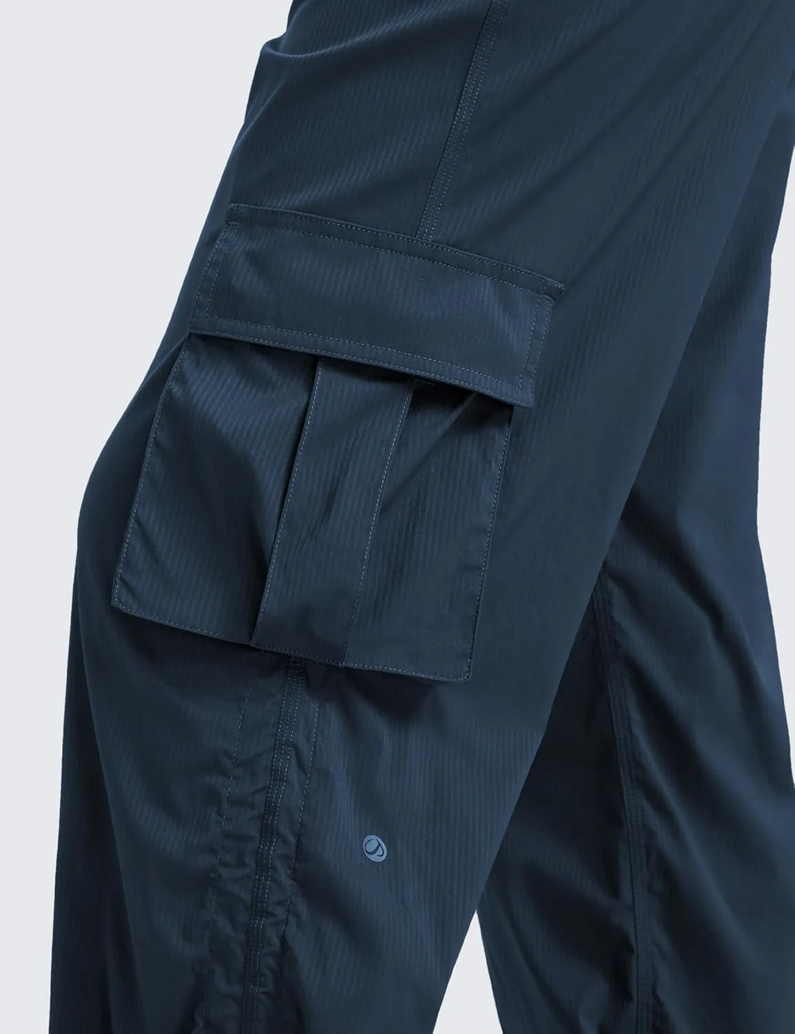 CRZ YOGA Lightweight Casual Cargo Pants for Women 30" Adjustable Ruched Straight Leg Travel Workout Athletic Hiking Joggers