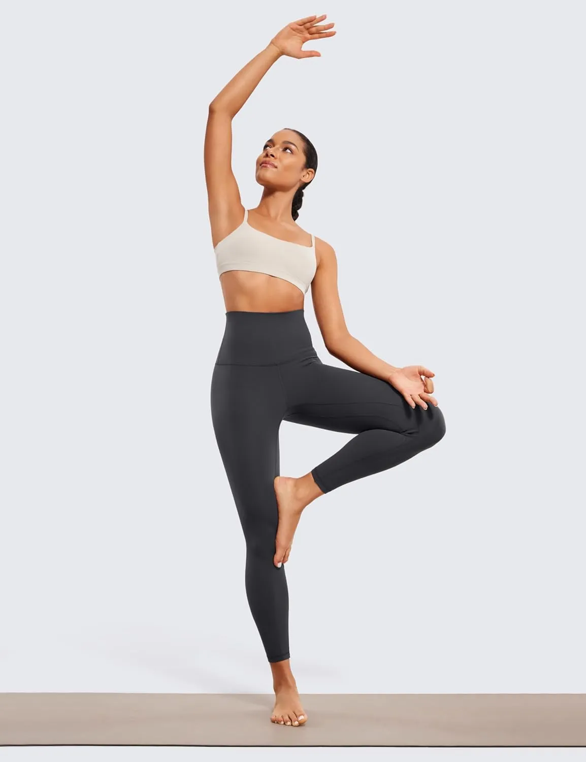 CRZ YOGA Super High Waisted Butterluxe Yoga Pants 25 Inches - Buttery Soft Workout Leggings for Women Over Belly