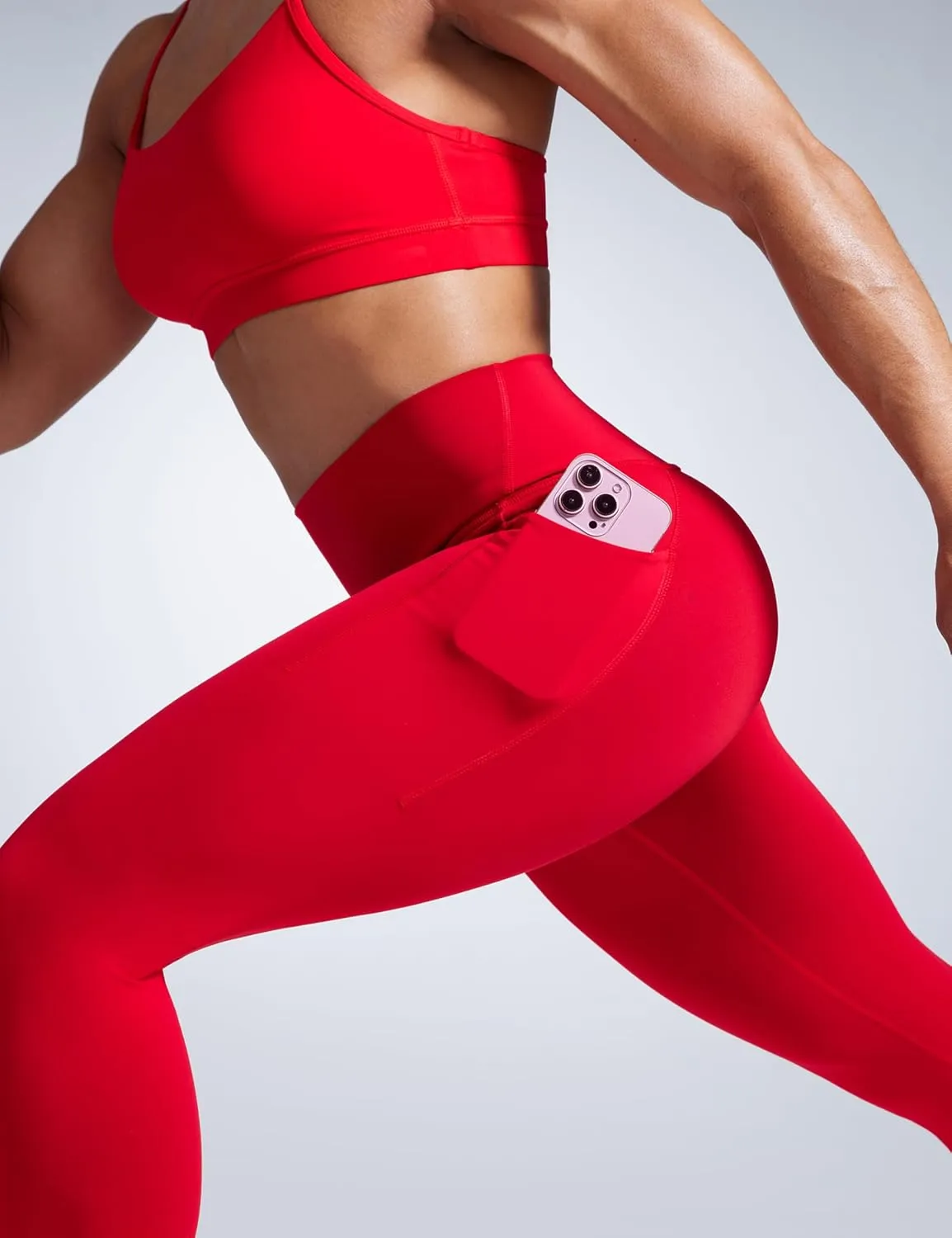 CRZ YOGA Women Butterbreeze Workout Leggings with Pockets 25'' - High Waist Tummy Control Athletic Gym Yoga Running Pants