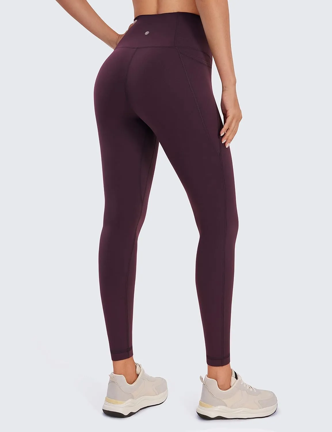 CRZ YOGA Womens Butterluxe Workout Leggings 28 Inches - High Waisted Gym Yoga Pants with Pockets Running Buttery Soft