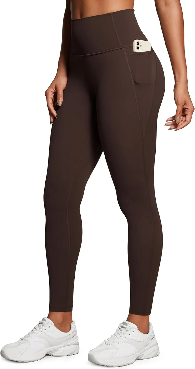 CRZ YOGA Womens Butterluxe Workout Leggings 28 Inches - High Waisted Gym Yoga Pants with Pockets Running Buttery Soft