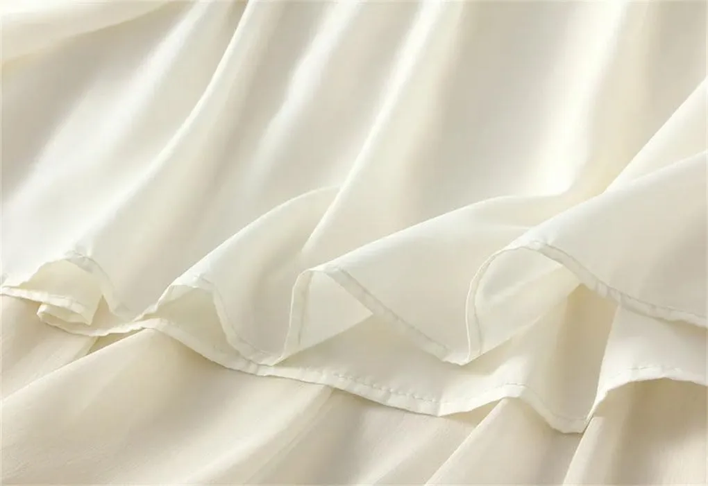 DBFBDTU High Waist A-Line Pleated Midi Skirts Women Casual Party Solid Color Casual Long Skirt