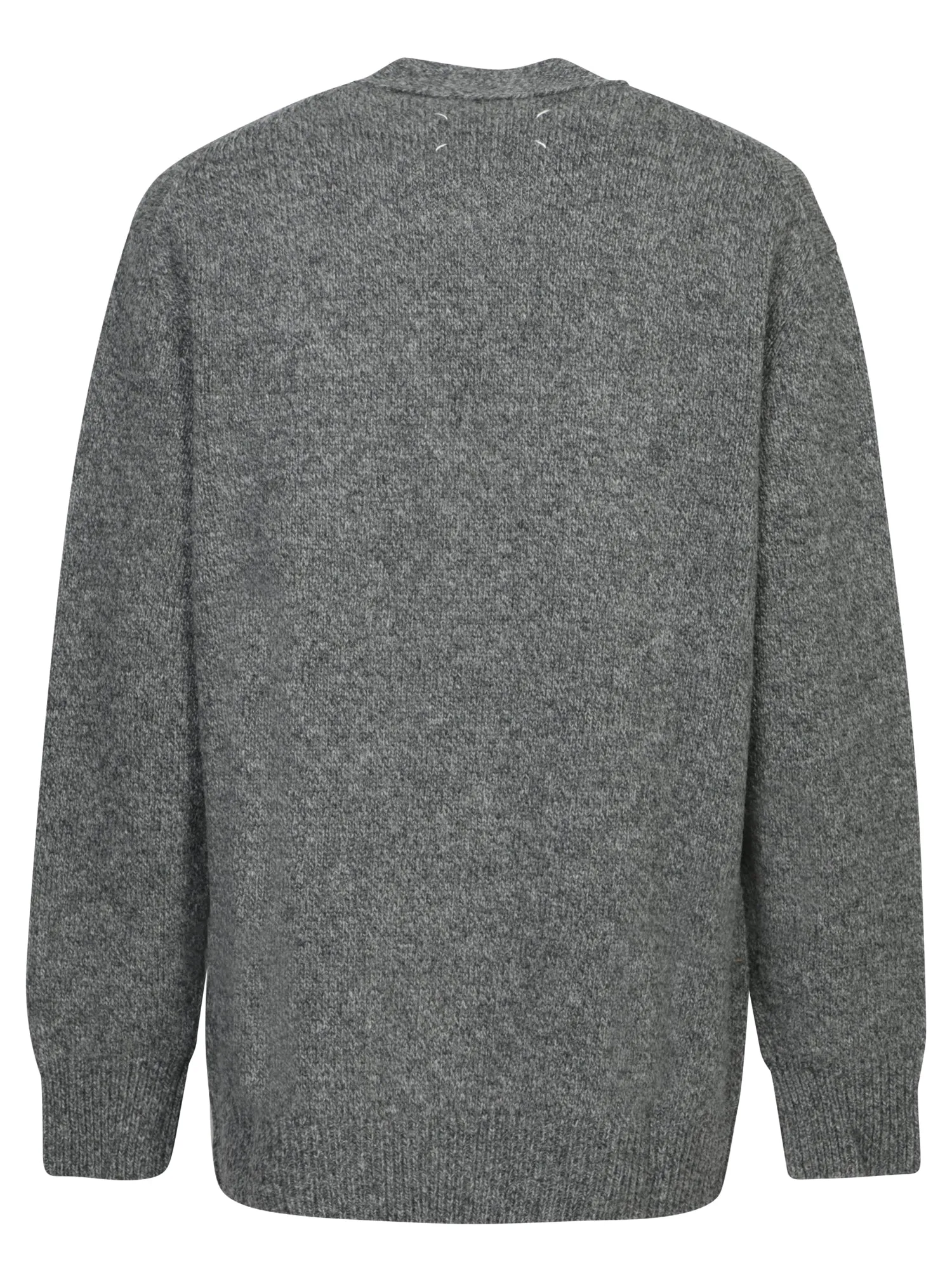 Grey V-Neck Knit Cardigan