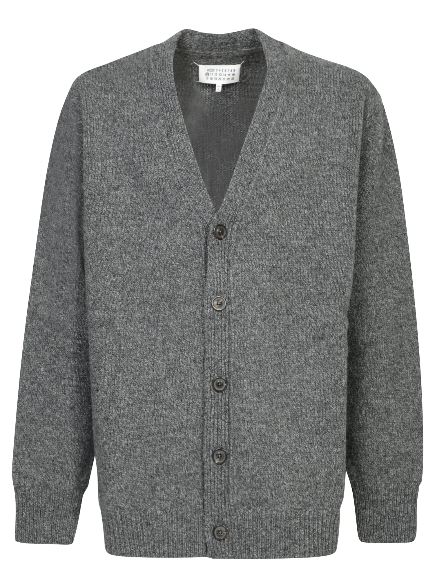 Grey V-Neck Knit Cardigan