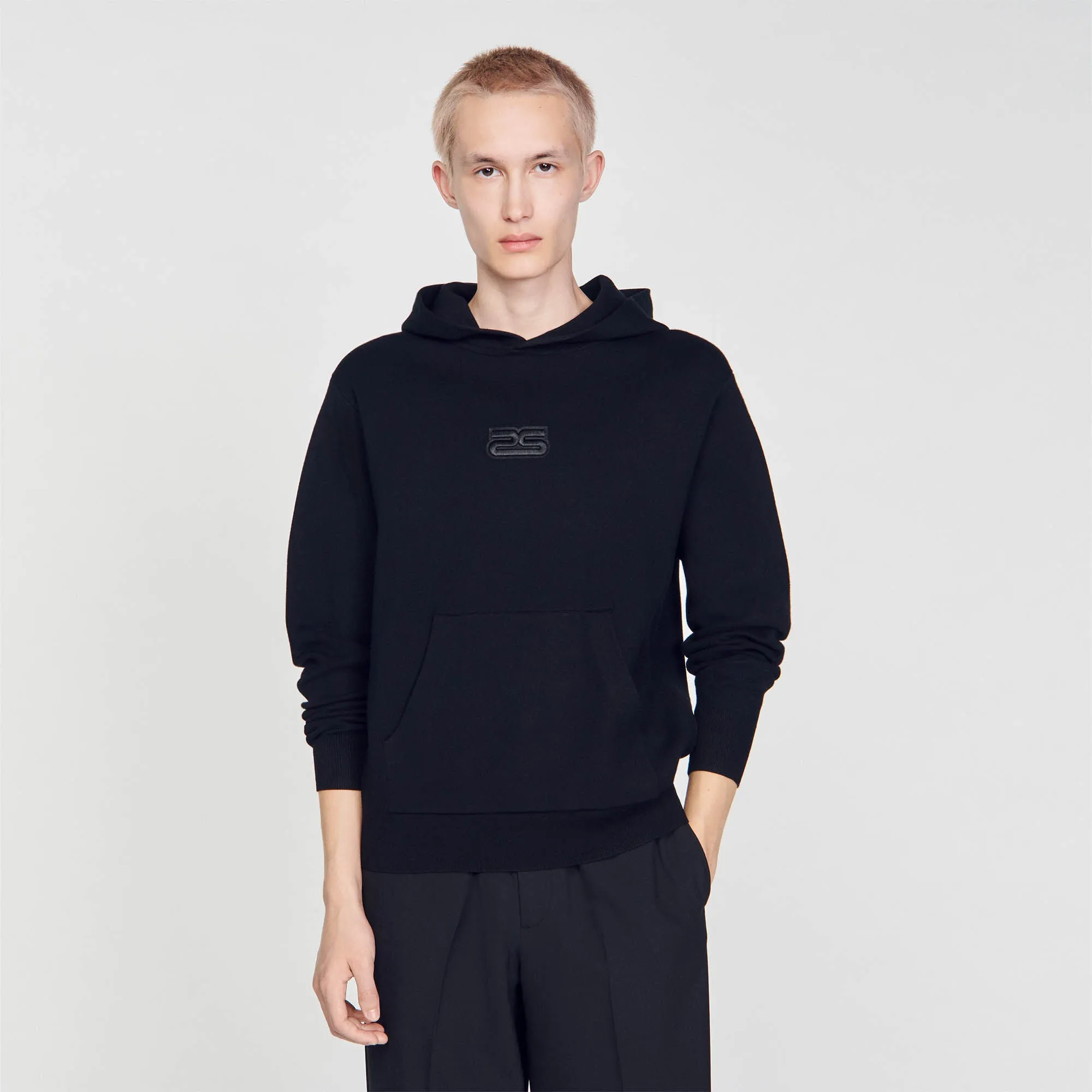 Home Hoodie Knit Hoodie Black