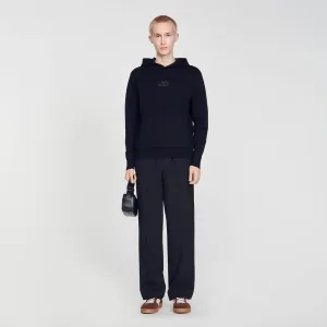 Home Hoodie Knit Hoodie Black