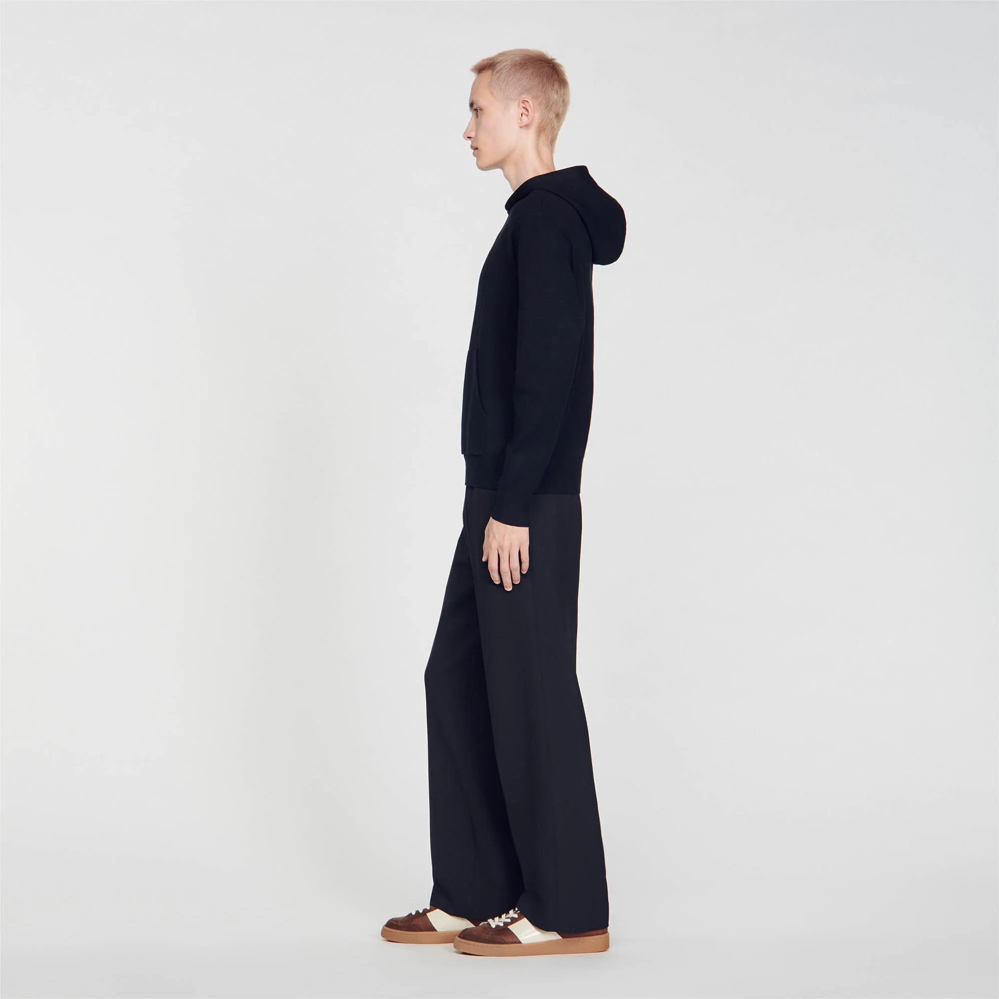 Home Hoodie Knit Hoodie Black