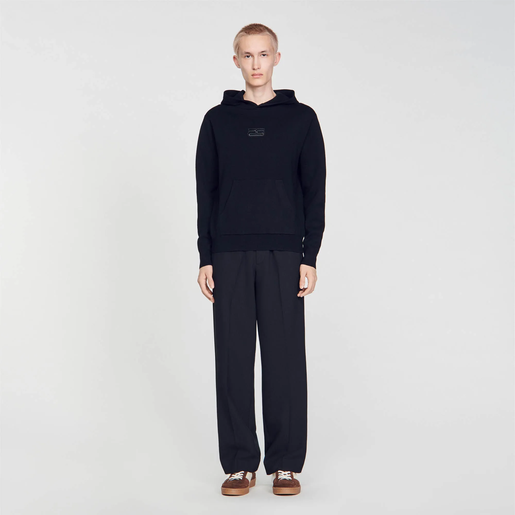 Home Hoodie Knit Hoodie Black