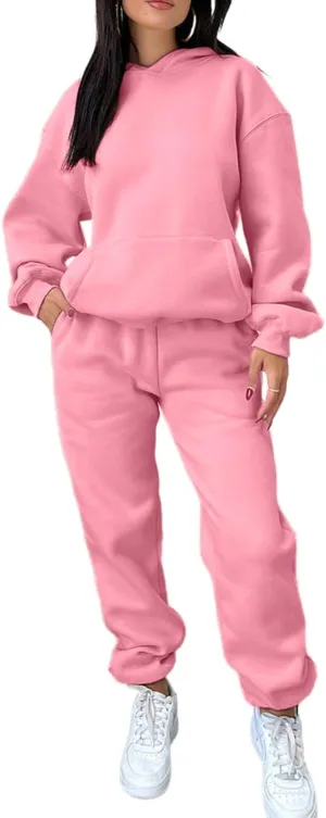KANSOON Sweatsuits for Women Set 2 Piece Outfits Long Sleeve Hoodie Oversized Sweatshirt Jogger Pants Casual Tracksuit Sets