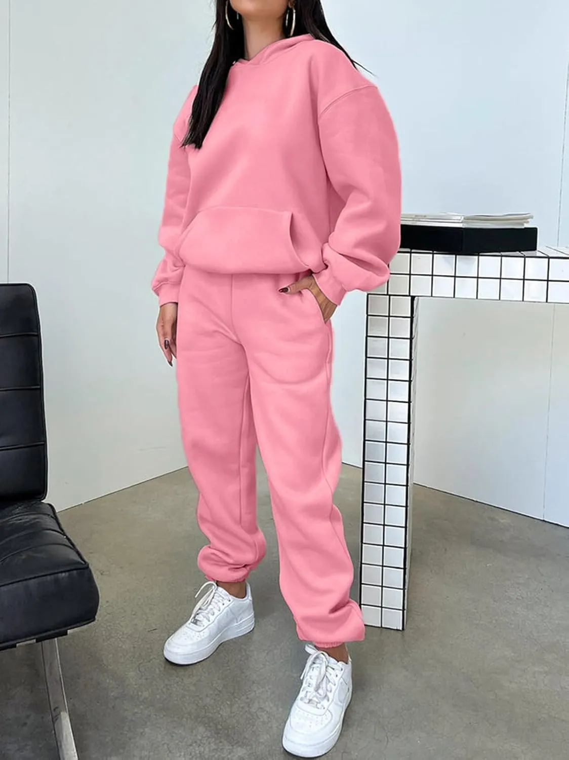 KANSOON Sweatsuits for Women Set 2 Piece Outfits Long Sleeve Hoodie Oversized Sweatshirt Jogger Pants Casual Tracksuit Sets