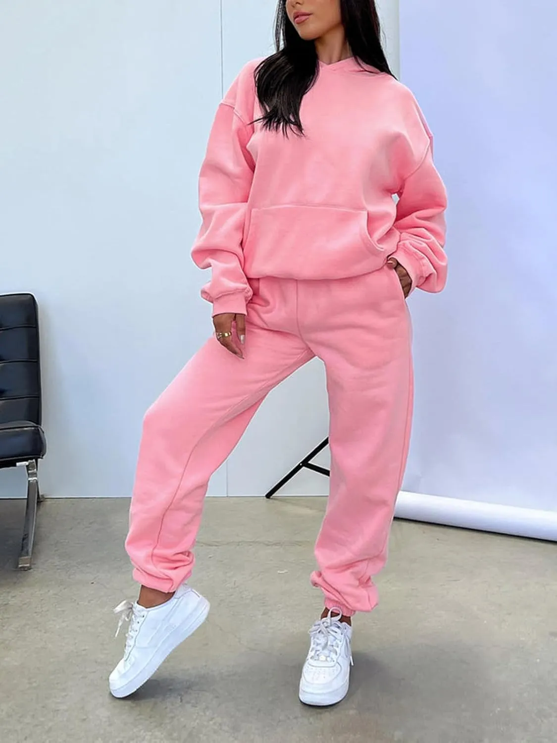 KANSOON Sweatsuits for Women Set 2 Piece Outfits Long Sleeve Hoodie Oversized Sweatshirt Jogger Pants Casual Tracksuit Sets