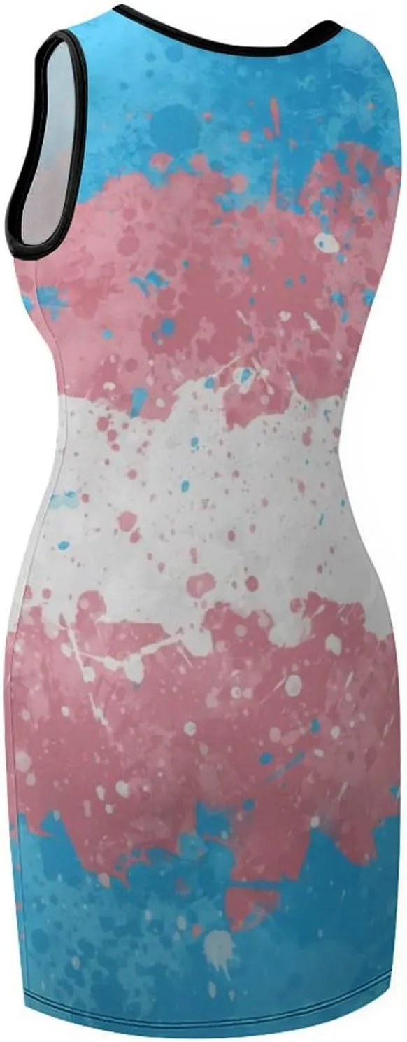 LGBTQ Transgender Pride Summer Dresses for Women 2024 Beach Sundress Women's Sleeveless Dress