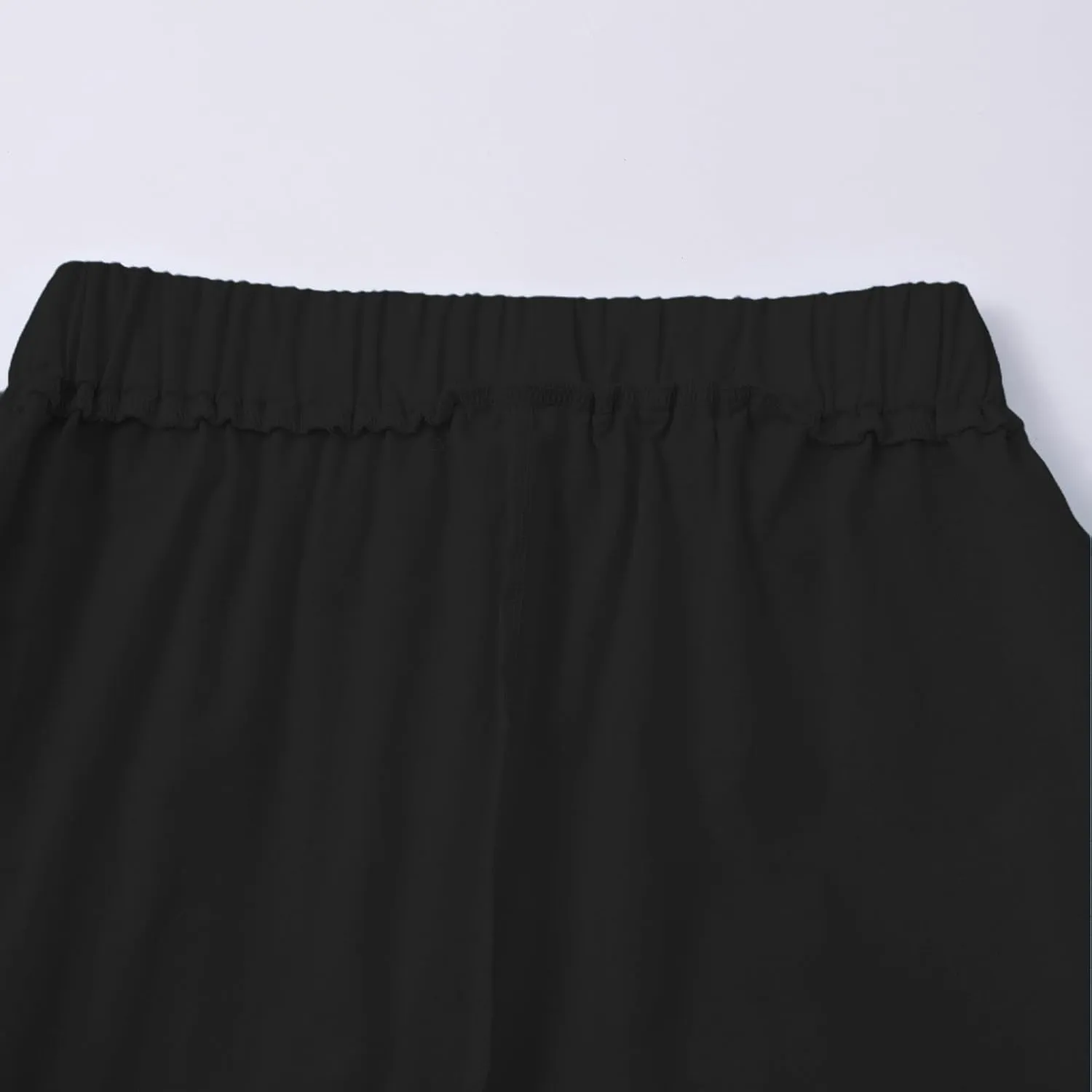 Linen Pants for Women Trendy Solid Straight Elastic Pant Long Drawstring Waist Cotton Casual Slit Plus Size Trousers