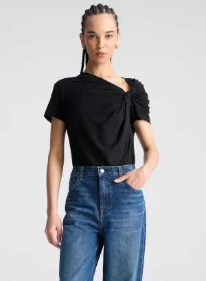 Liz Asymmetric Cotton Crepe Tee