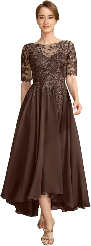 Long Chiffon Mother of The Bride Dresses Tea Length Women Wedding Guest Dressy for Evening Gowns Outfit