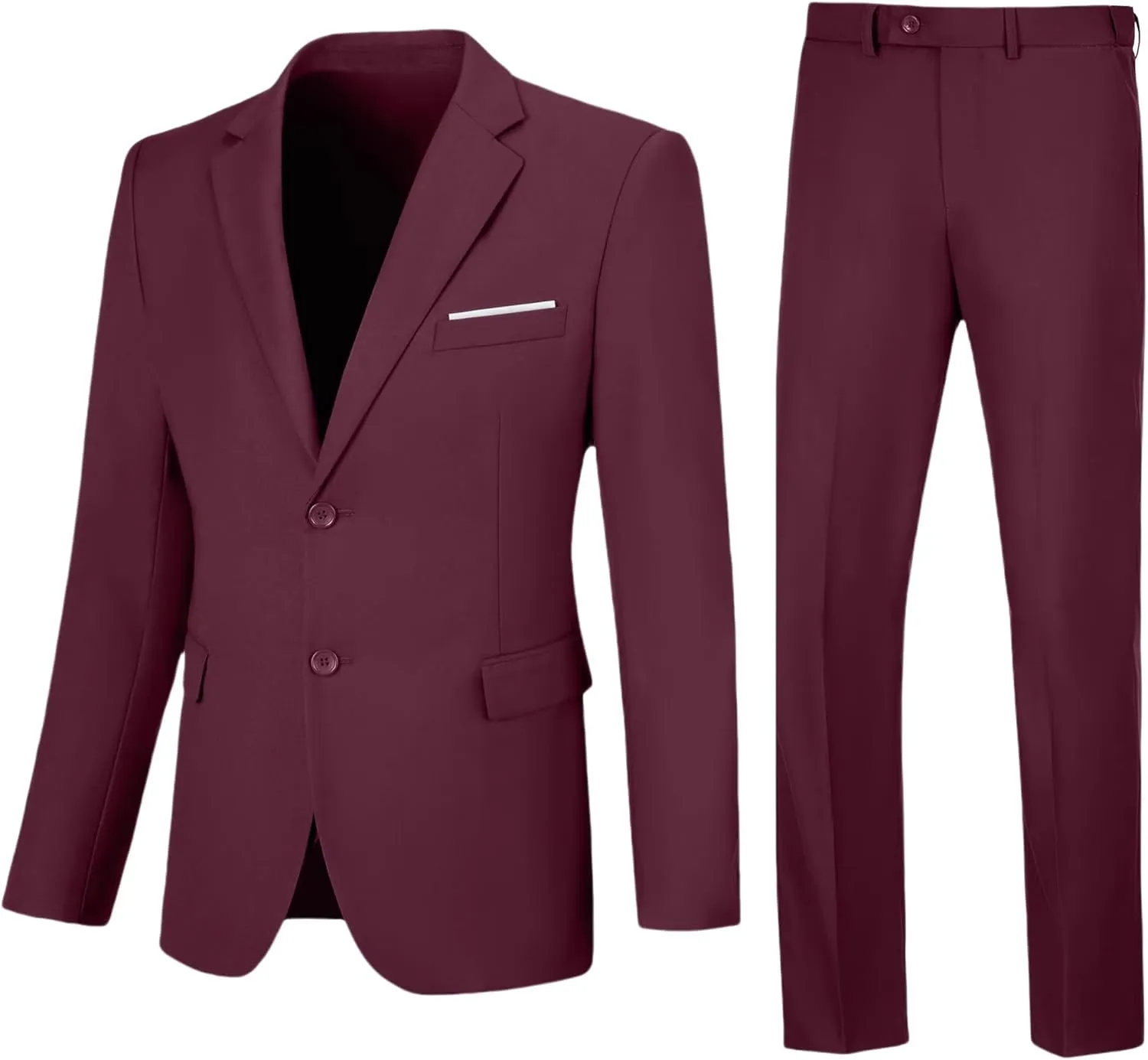 Men's Suit Slim Fit 2 Piece Prom Suits Two Button Jacket Blazer Pants Formal Wedding Dinner Business Tuxedo