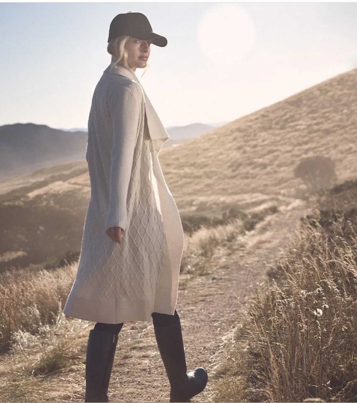 Merino Long Wrap Cardigan | Antique White