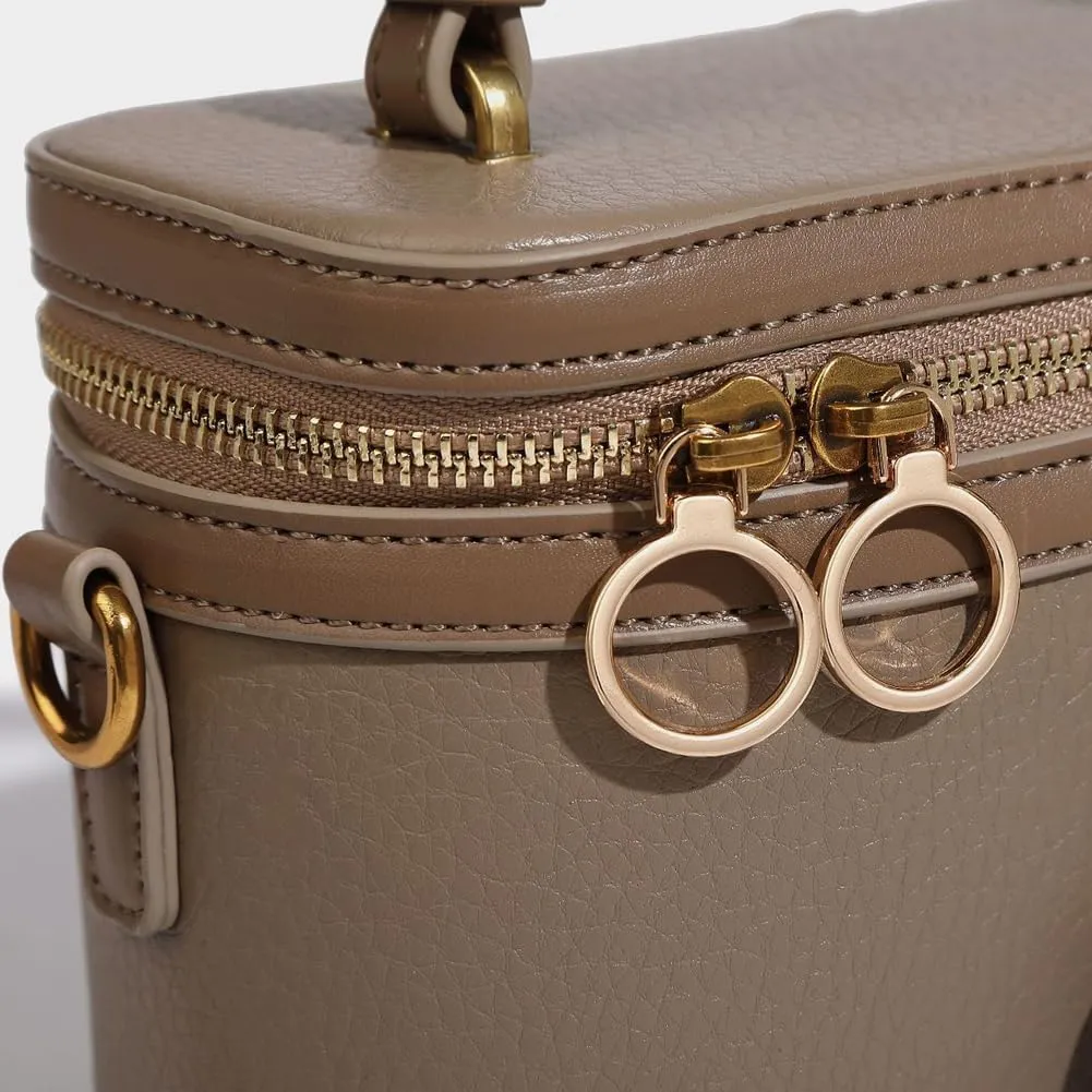 Molodo Top Handle Bag Women Small Vegan Leather Shoulder Bag Box Bag Fashion Handbag Bucket Bag 2024