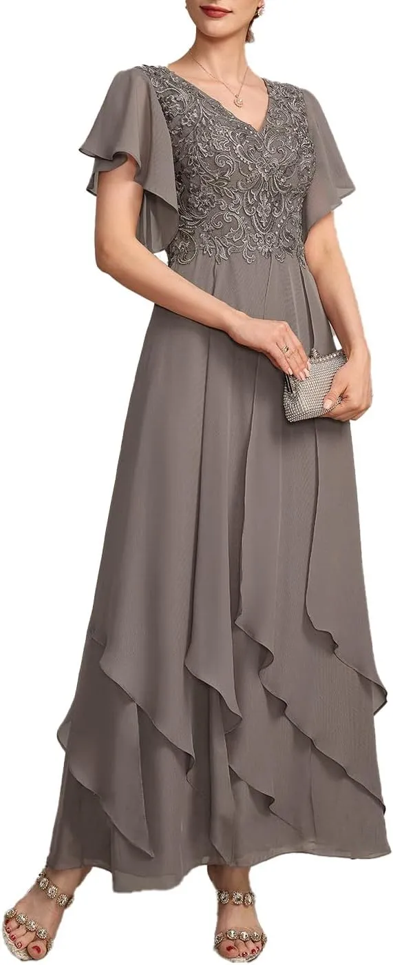 Mother of The Bride Dresses for Wedding Plus Size Women Formal V Neck Evening Gown Dresses 2025