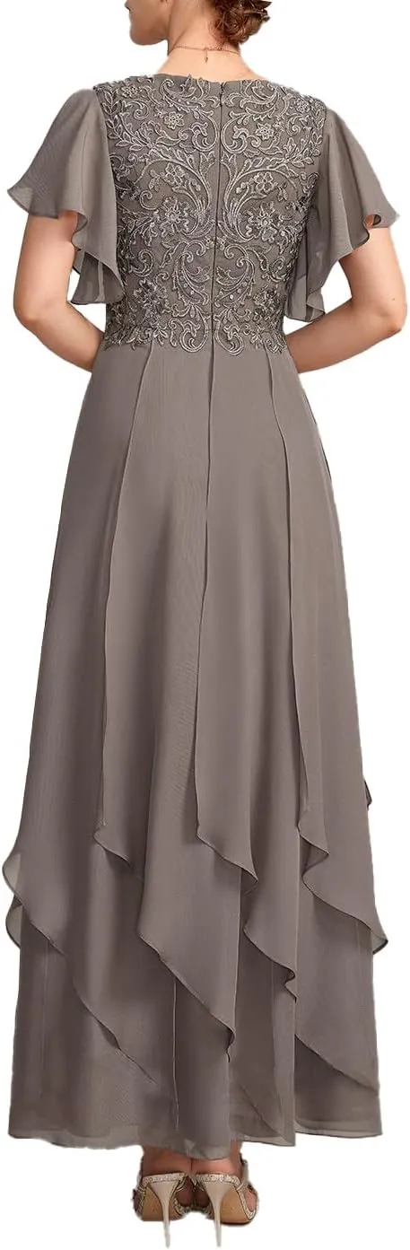 Mother of The Bride Dresses for Wedding Plus Size Women Formal V Neck Evening Gown Dresses 2025