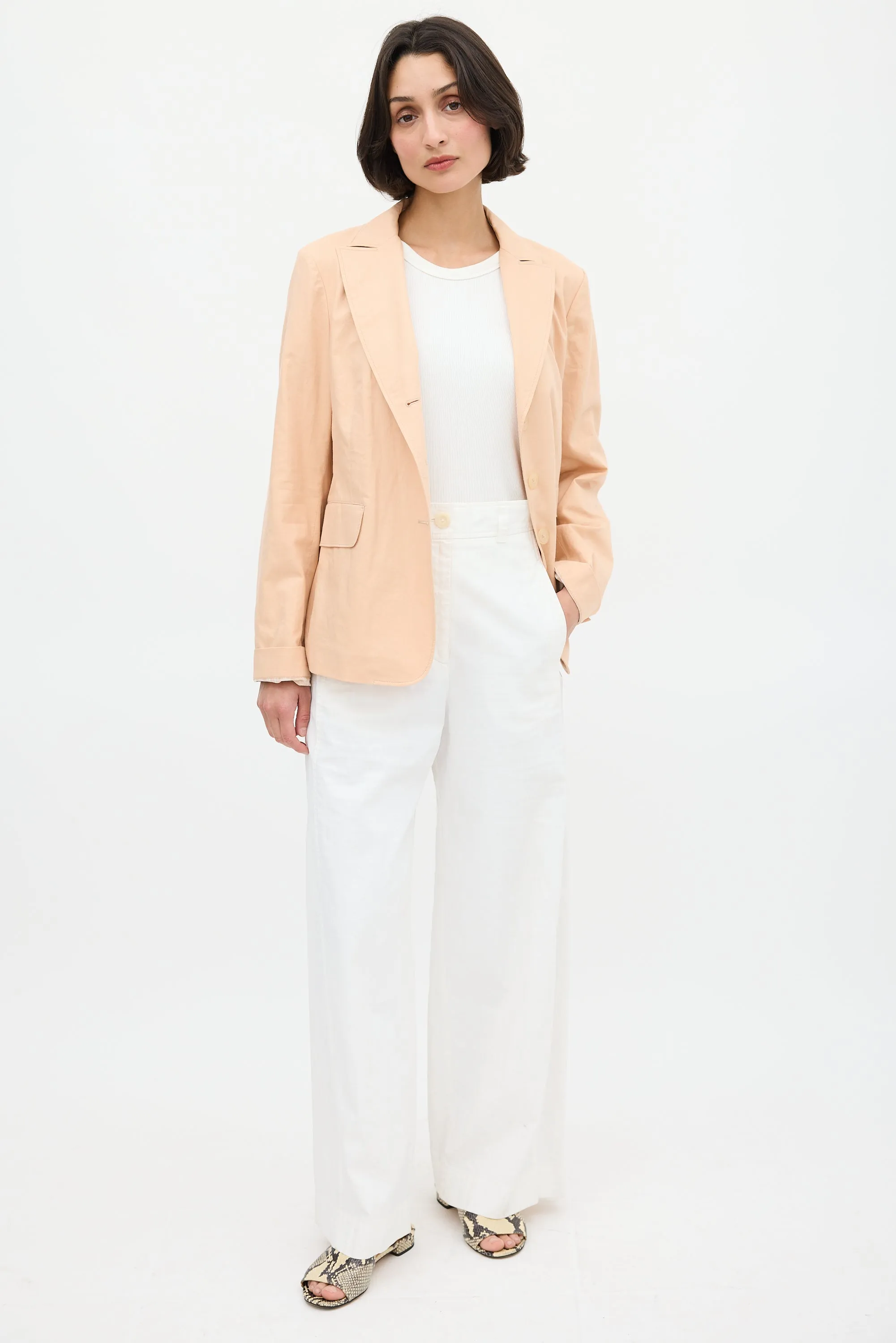 Pink Cotton Three Pocket Blazer