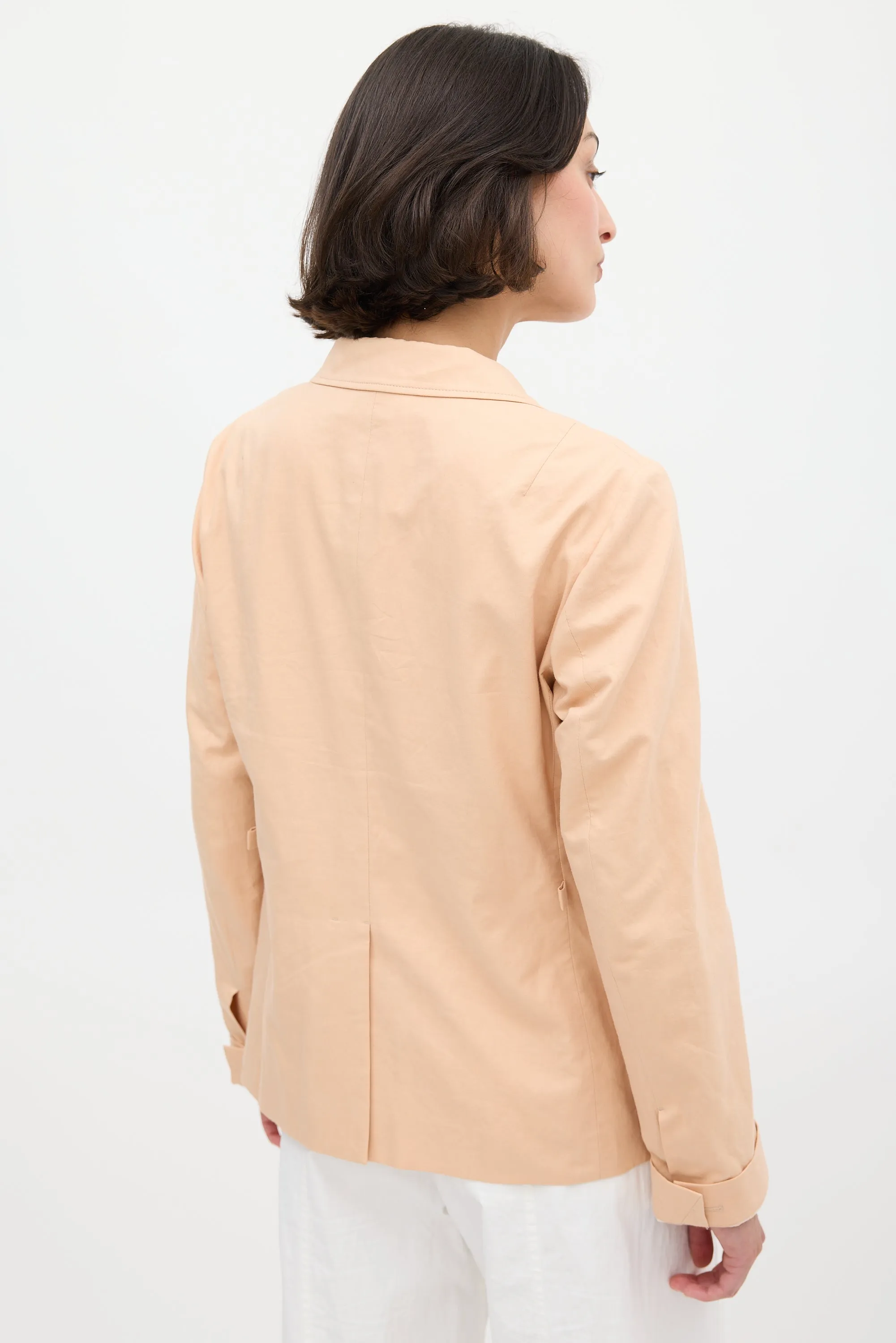 Pink Cotton Three Pocket Blazer