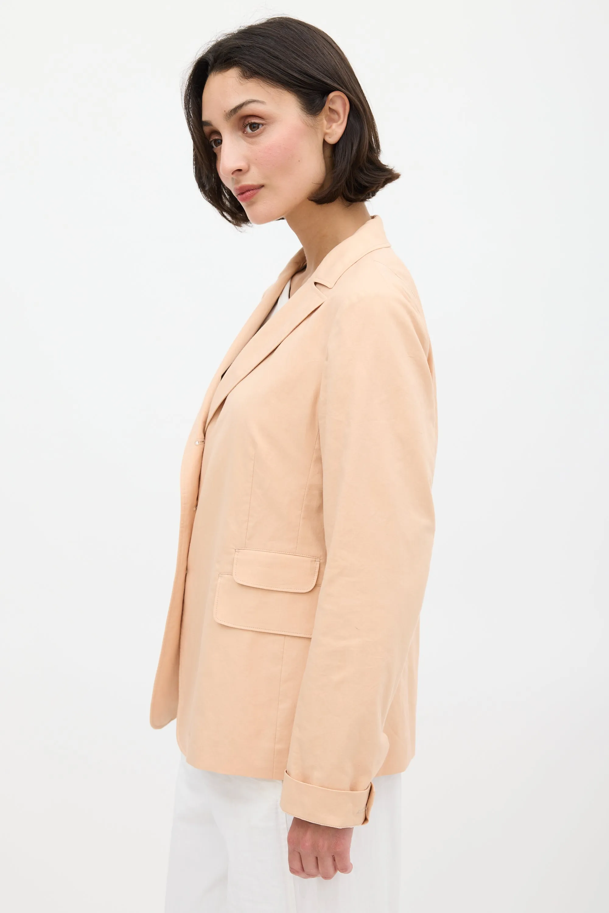 Pink Cotton Three Pocket Blazer