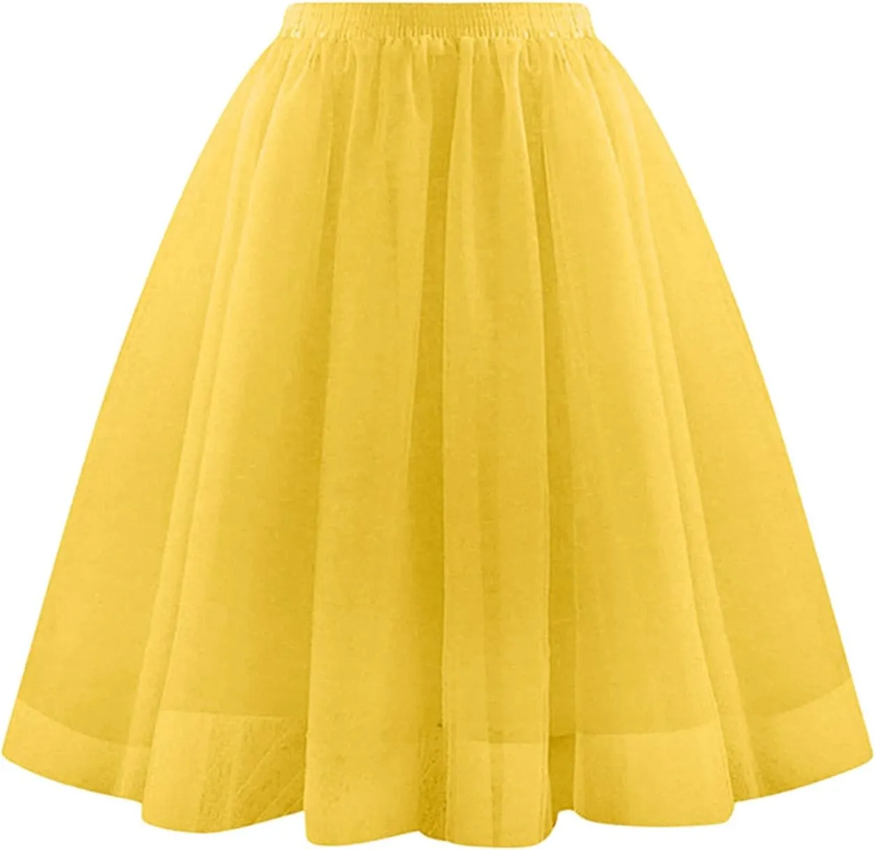 Pleated Dance Skirts for Women Tulle Skirt Knee Length 6-Layered Wedding Party Homecoming Prom Dress