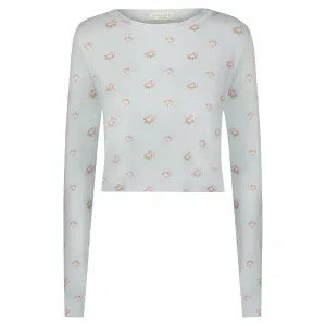 Polkadot BLUE CIEL ROSE Print NELL CROP SLOUCHY -Restocked