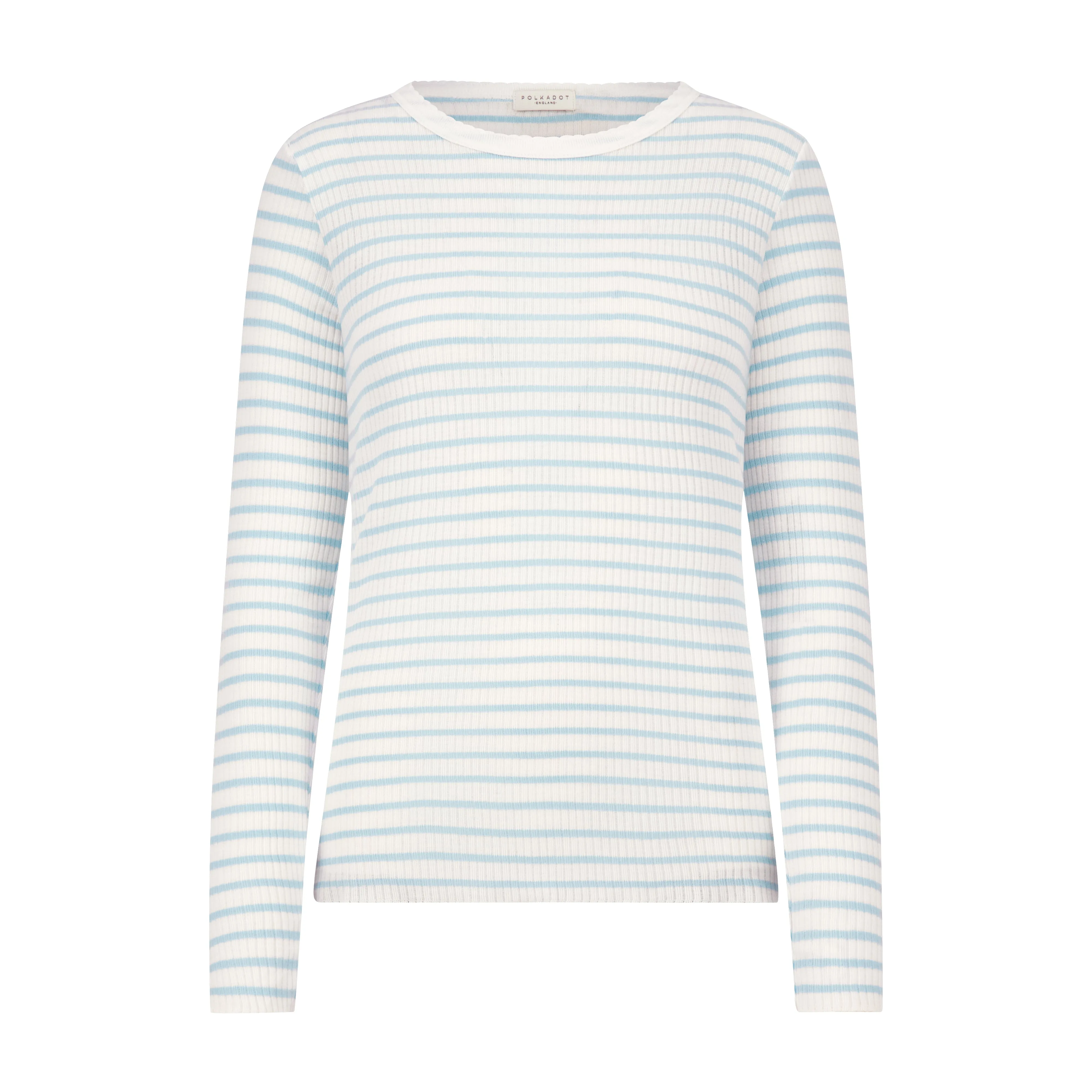 Polkadot RACHEL SLOUCHY Blue Wide Harbor Rib Stripe