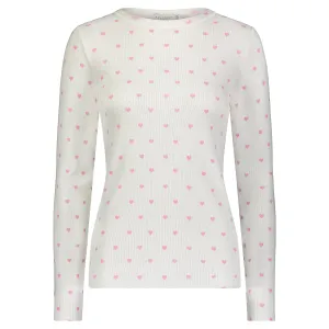 RACHEL SLOUCHY CREW Pink Hearts Print -Restocked