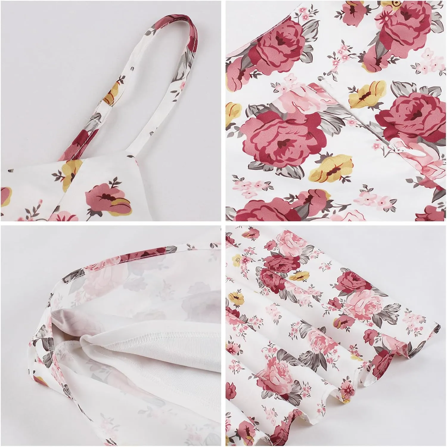 Spaghetti Strap A-Line Maxi Dress for Women Floral Wedding Guest Boho Summer Dresses Cocktail Tea Party Sundress