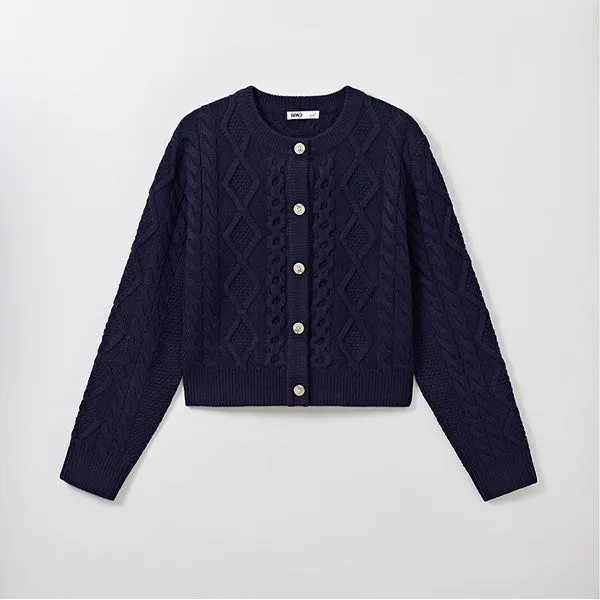 SPAO Women Long Sleeve Knit Cardigan SPCKE4TG40 Navy