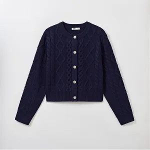 SPAO Women Long Sleeve Knit Cardigan SPCKE4TG40 Navy