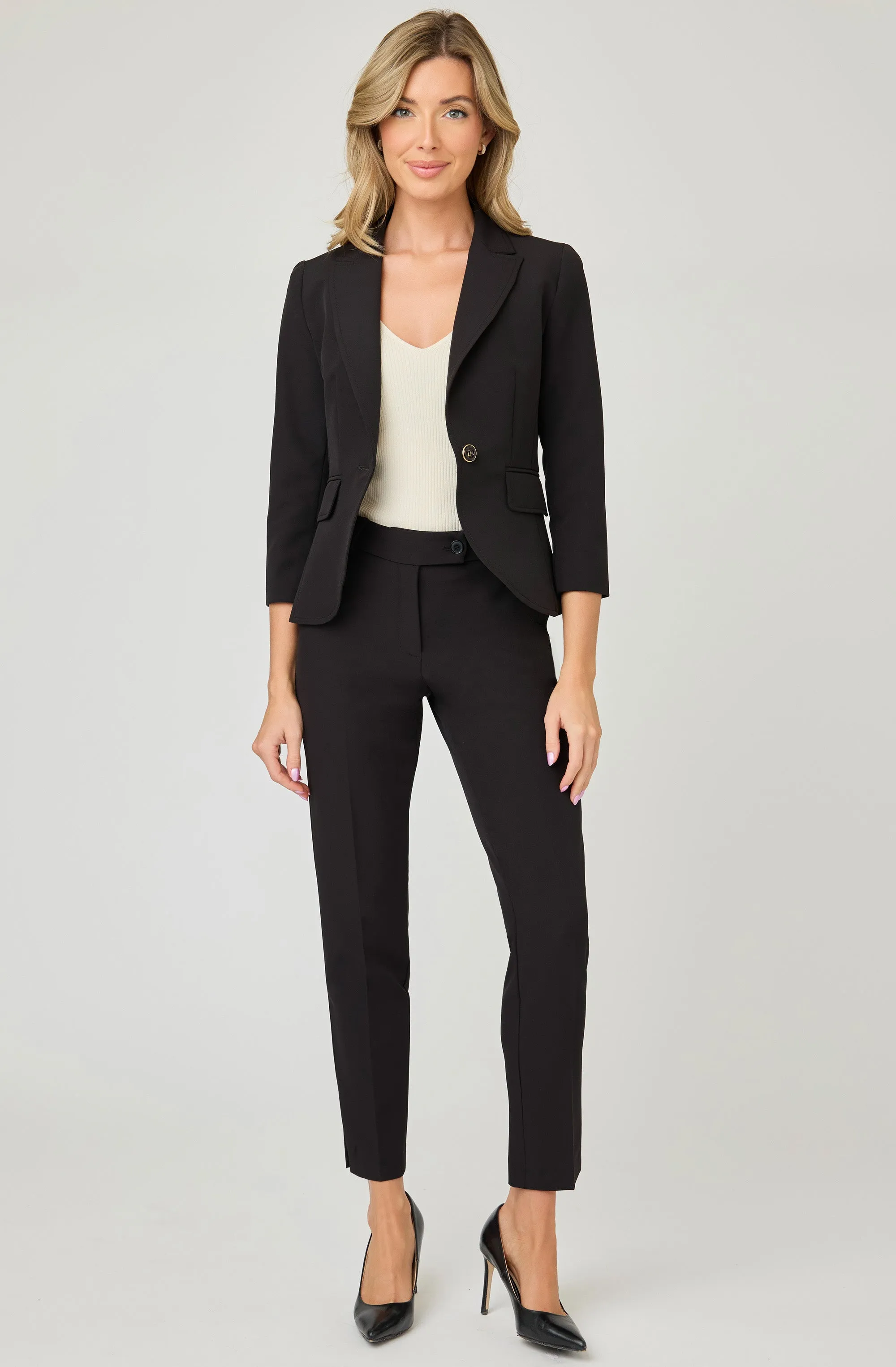 Straight Leg Pant with Button Closure