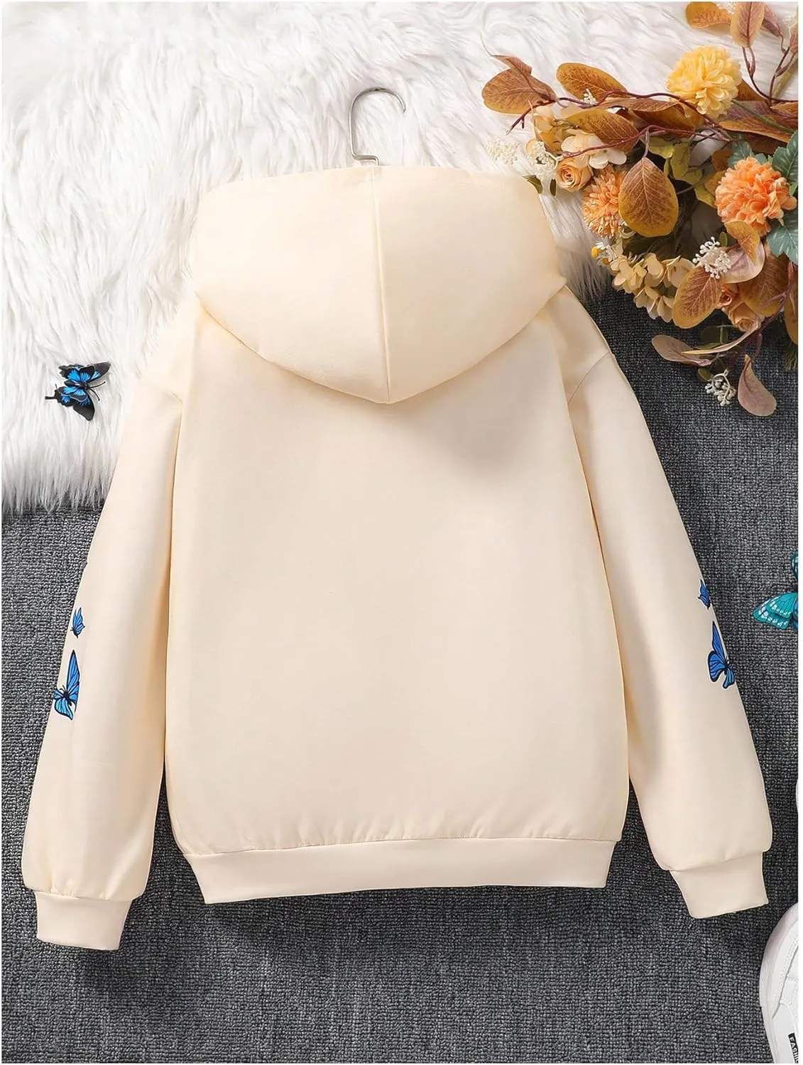 SweatyRocks Girl's Cartoon Graphic Zip Up Hoodies Long Sleeve Sweatshirts Outwear