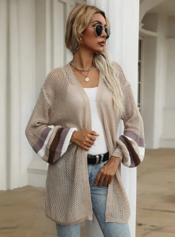 TastyHottie - KNITTED HOLLOW CARDIGAN THIN SLEEVE COAT