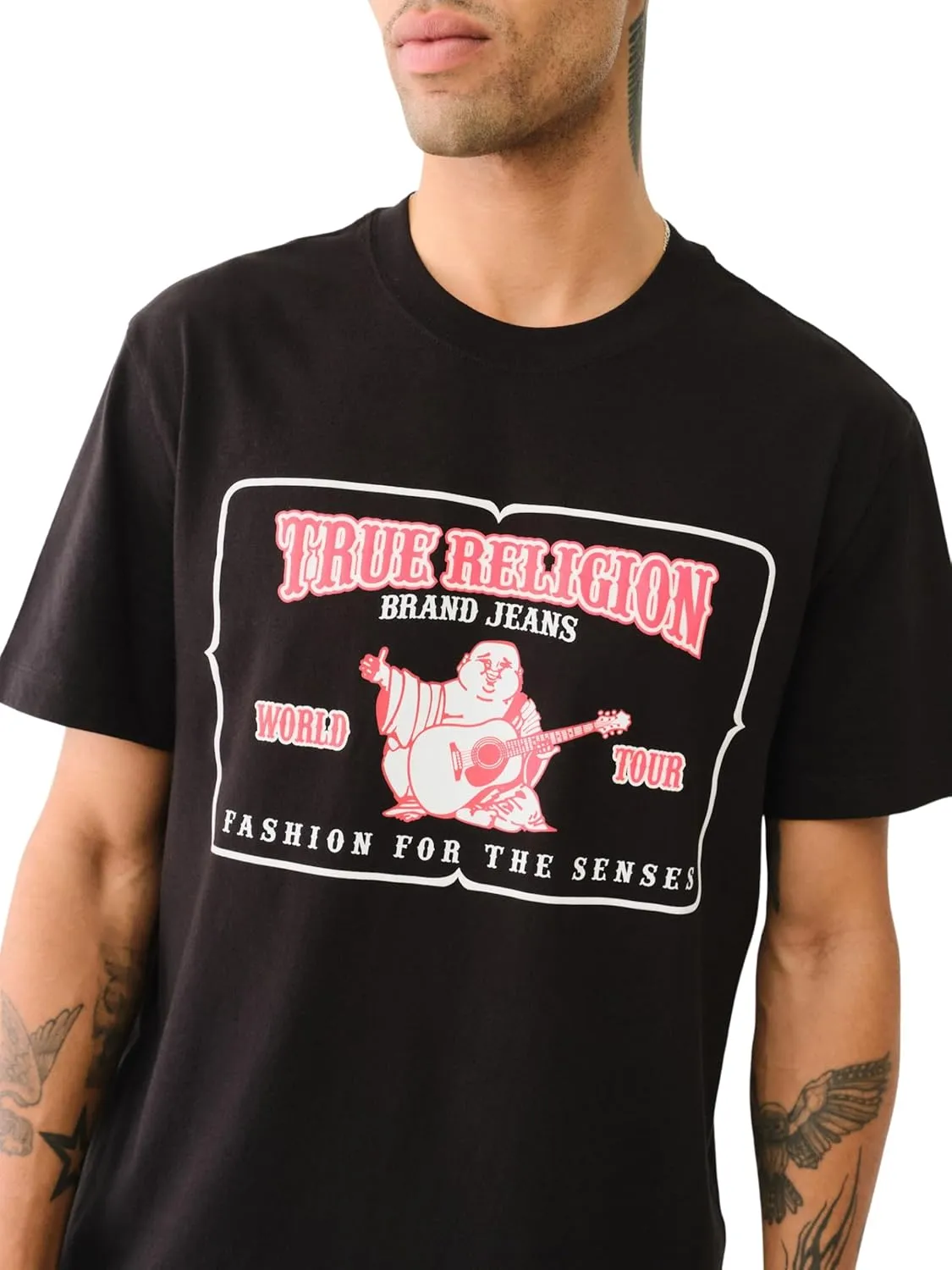 True Religion Men's HIGH Density SRS Railroad TEE