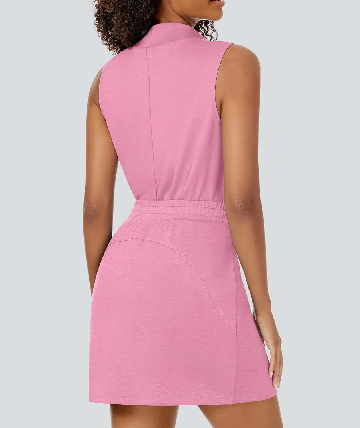Two Piece Skirt Set for Women Sweatsuits Tennis Outfits Casual Mock Neck Sleeveless Top Elastic Short Skorts