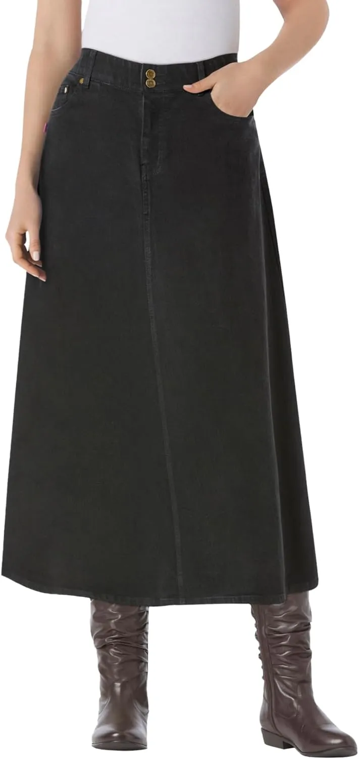 Woman Within Women's Plus Size Secret Solutions Tummy Smoothing Maxi Skirt